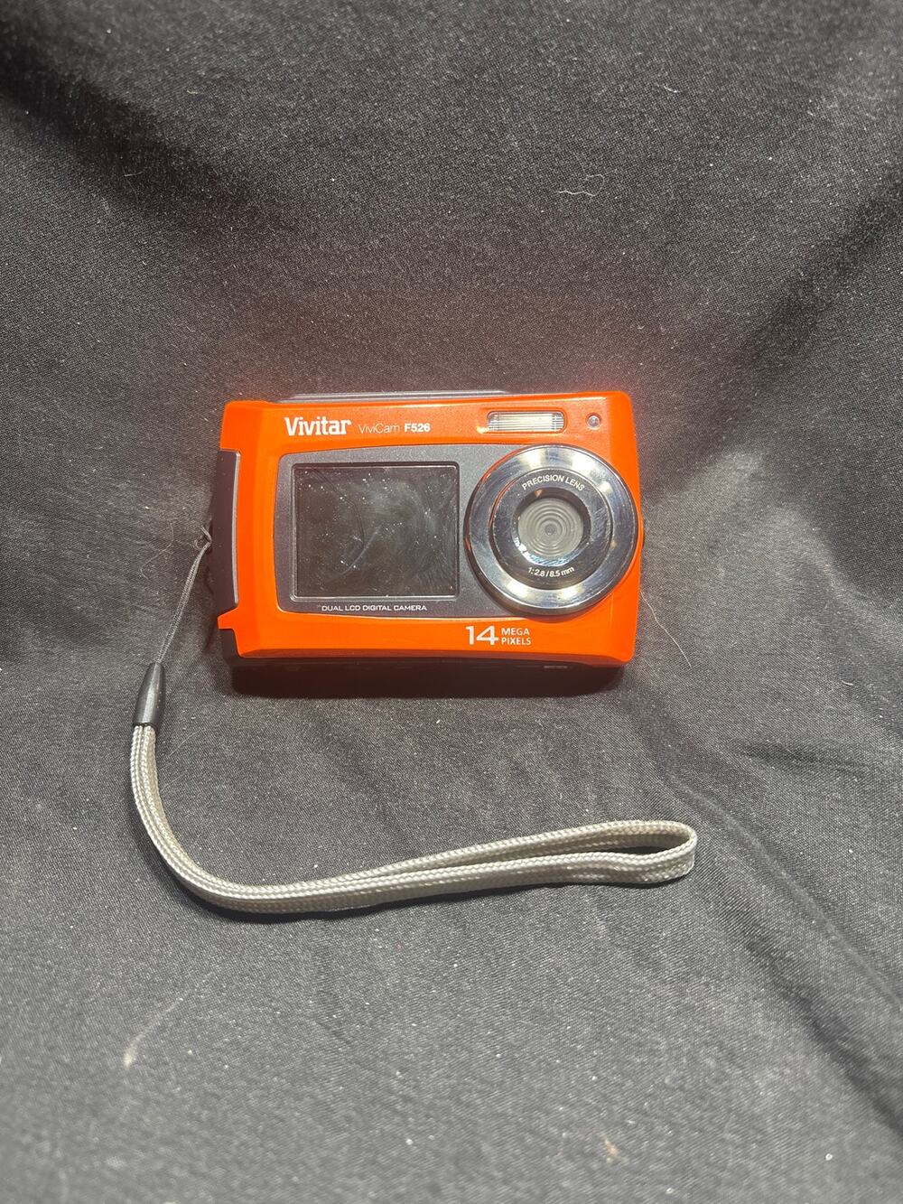 Vivitar ViviCam F526 Digital Camera Orange 14.1 MP Dual Screen Y2K Tested